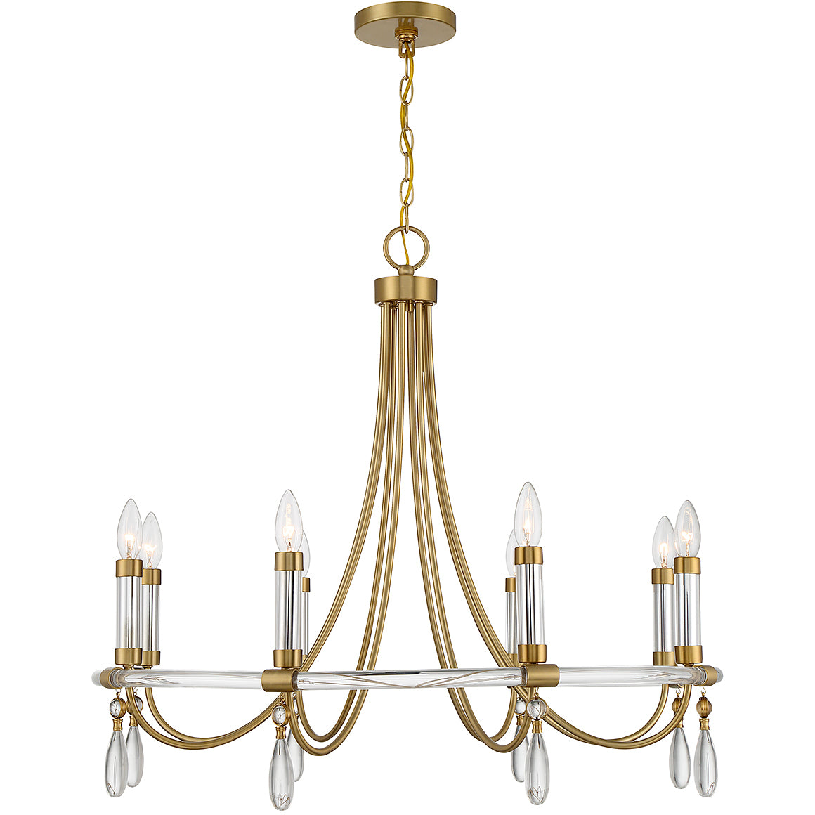 Mayfair 8-Light Chandelier in Warm Brass and Chrome