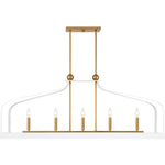 Sheffield 5-Light Linear Chandelier in Matte Black with Warm Brass Accents