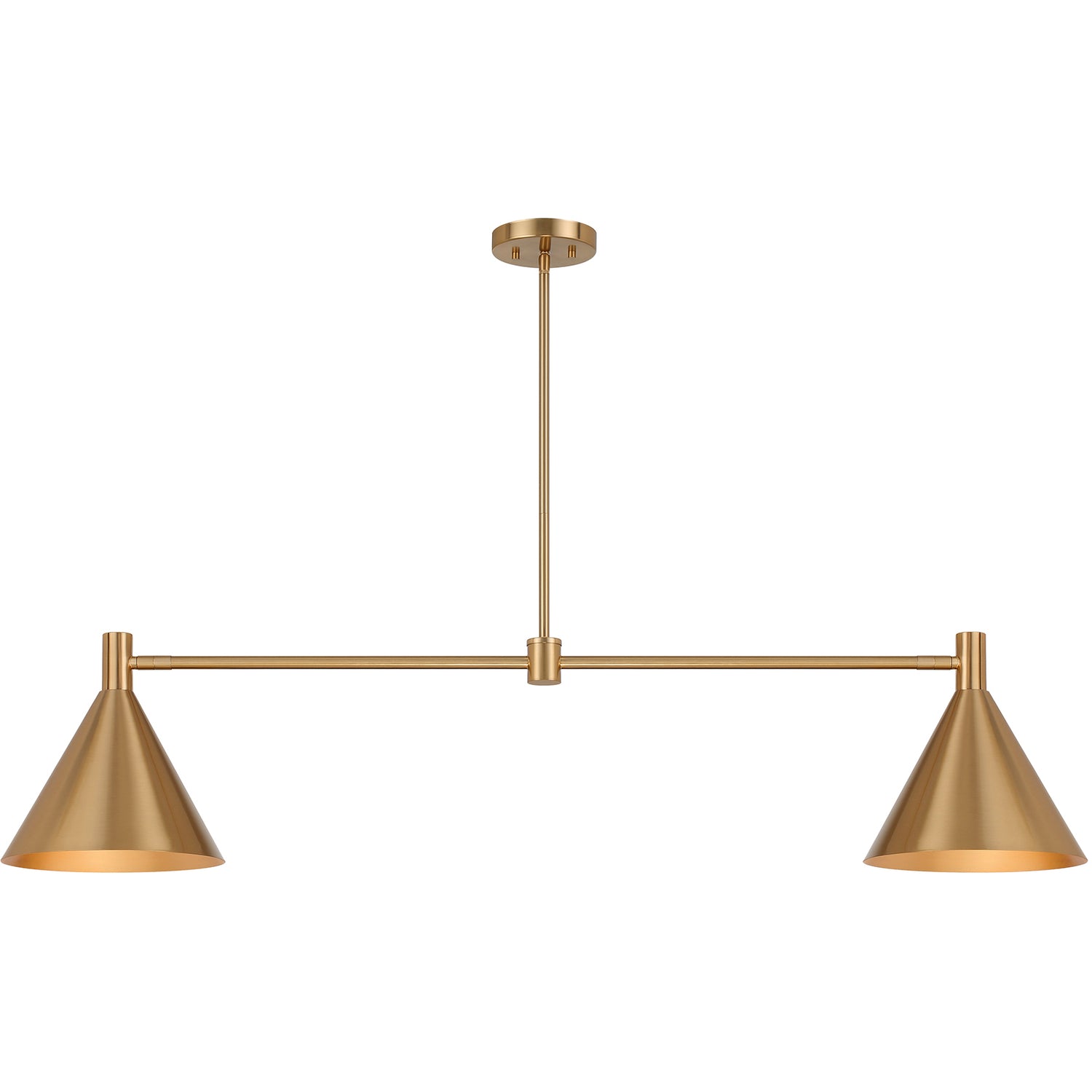 Pharos 2-Light Linear Chandelier in Noble Brass by Breegan Jane