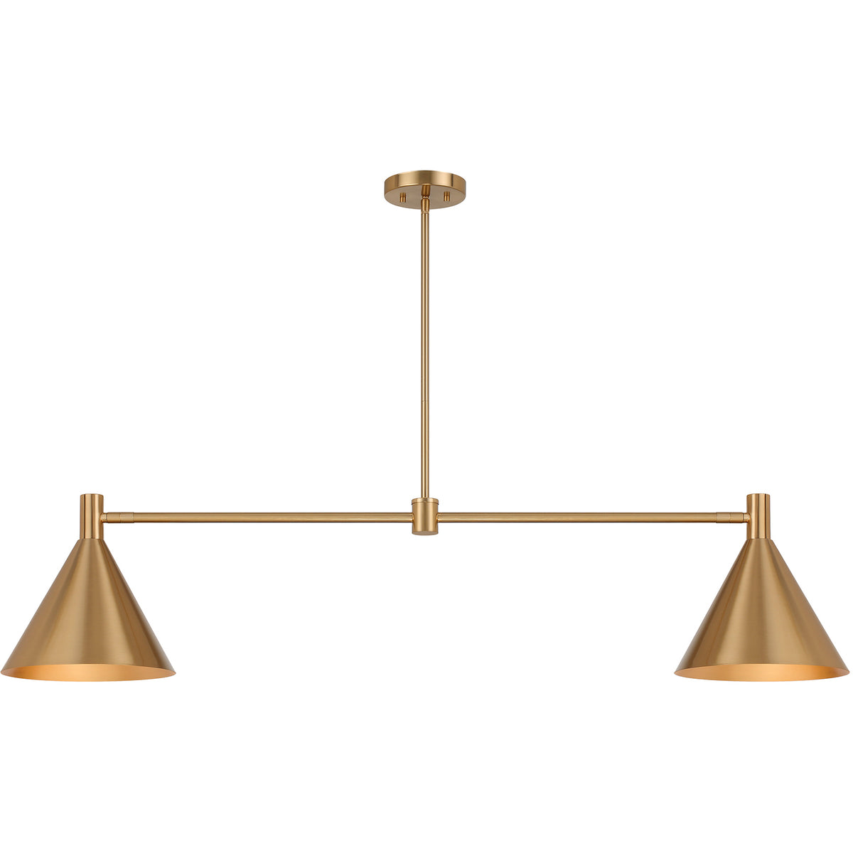 Pharos 2-Light Linear Chandelier in Noble Brass by Breegan Jane