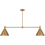 Pharos 2-Light Linear Chandelier in Noble Brass by Breegan Jane