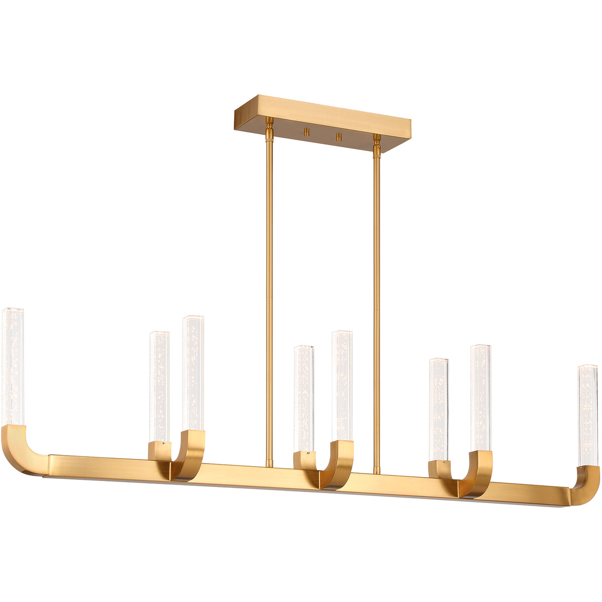 Del Mar 8-Light LED Linear Chandelier in Warm Brass by Breegan Jane