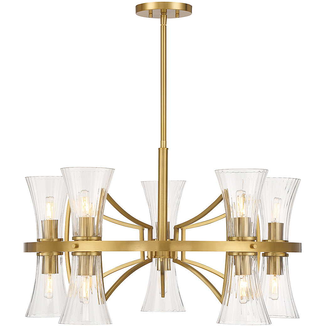 Bennington 10-Light Chandelier in Warm Brass
