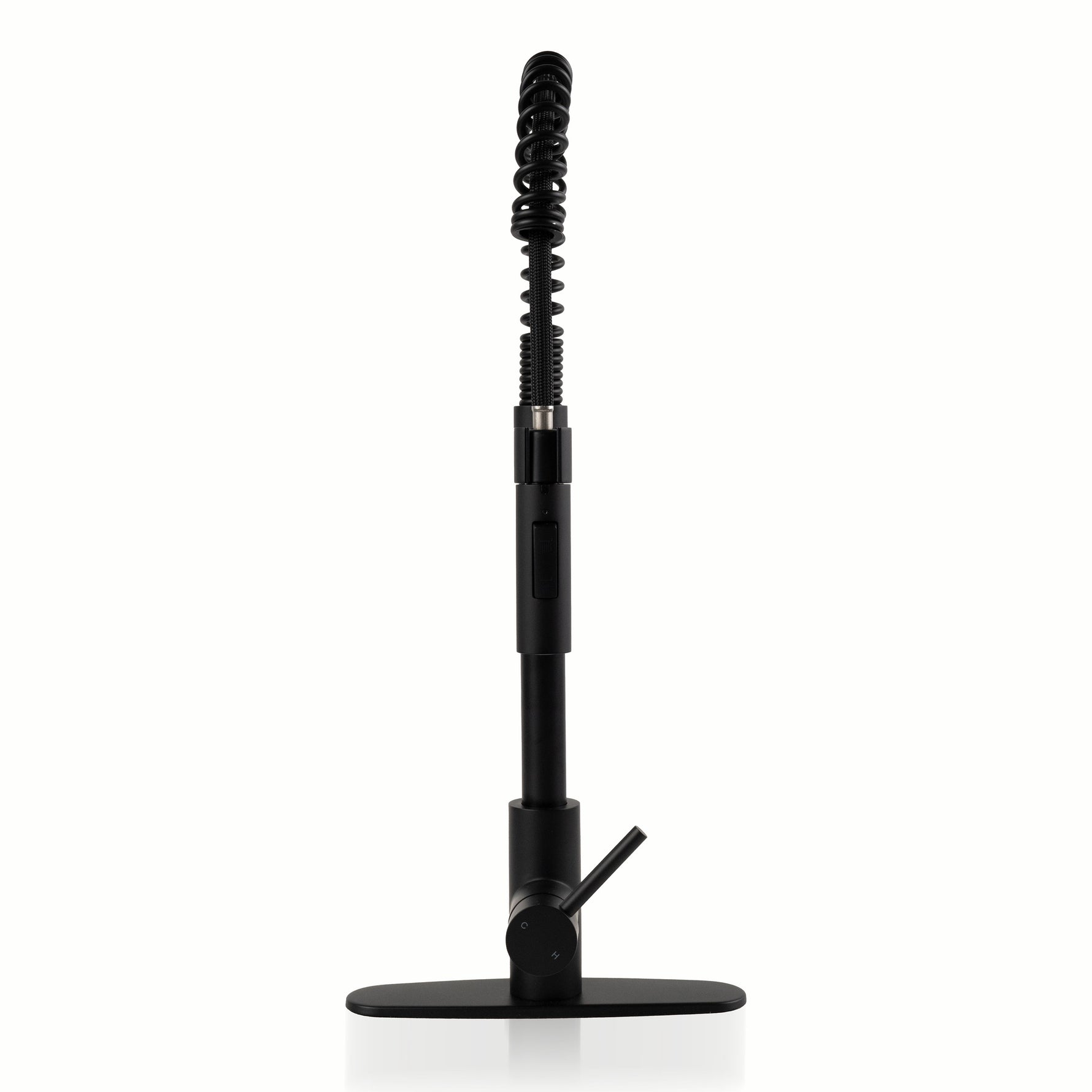 MSI 804 High-Arc Pull-Down Kitchen Faucet detail view in Matte Black