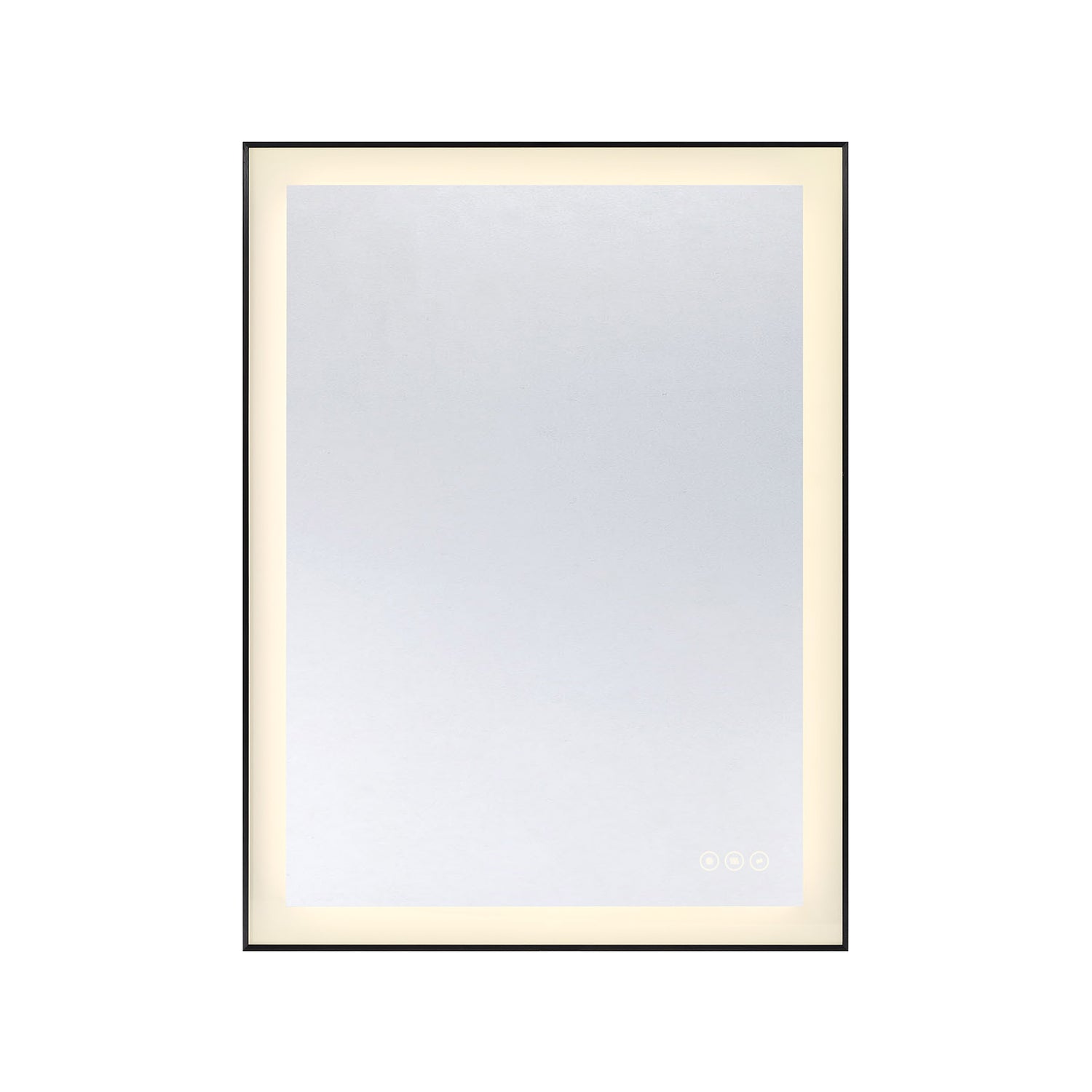 Paulding LED Rectangle Frontlit Mirror with Black Frame