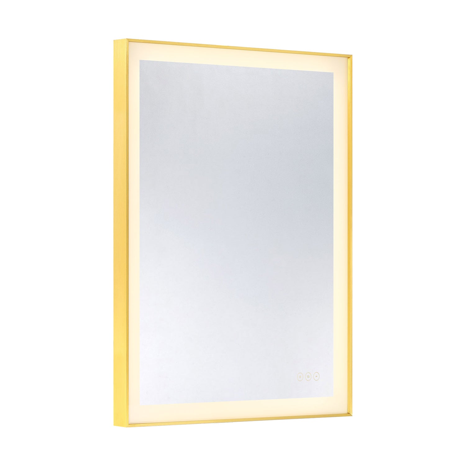 Paulding LED Rectangle Frontlit Mirror with Gold Frame