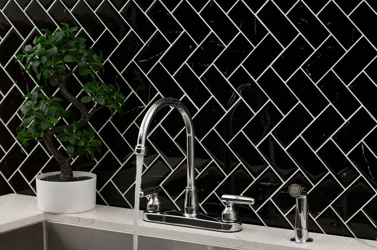 MSI Two-Handle Kitchen Faucet 805 in Chrome - kitchen scene