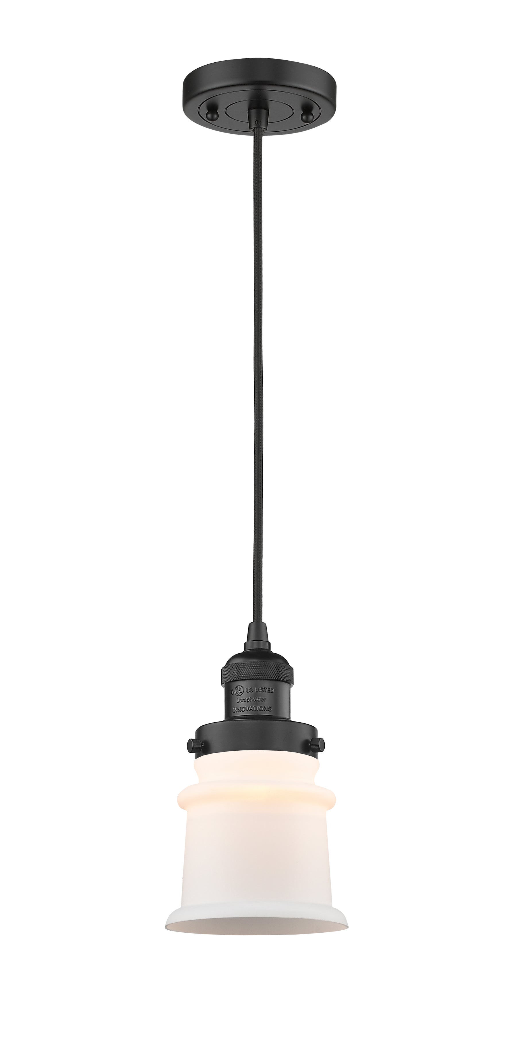 Canton - 1 Light - 5 inch - Matte Black - Cord hung - Mini Pendant