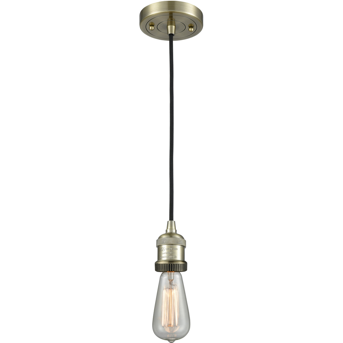 Franklin bare bulb Antique Brass