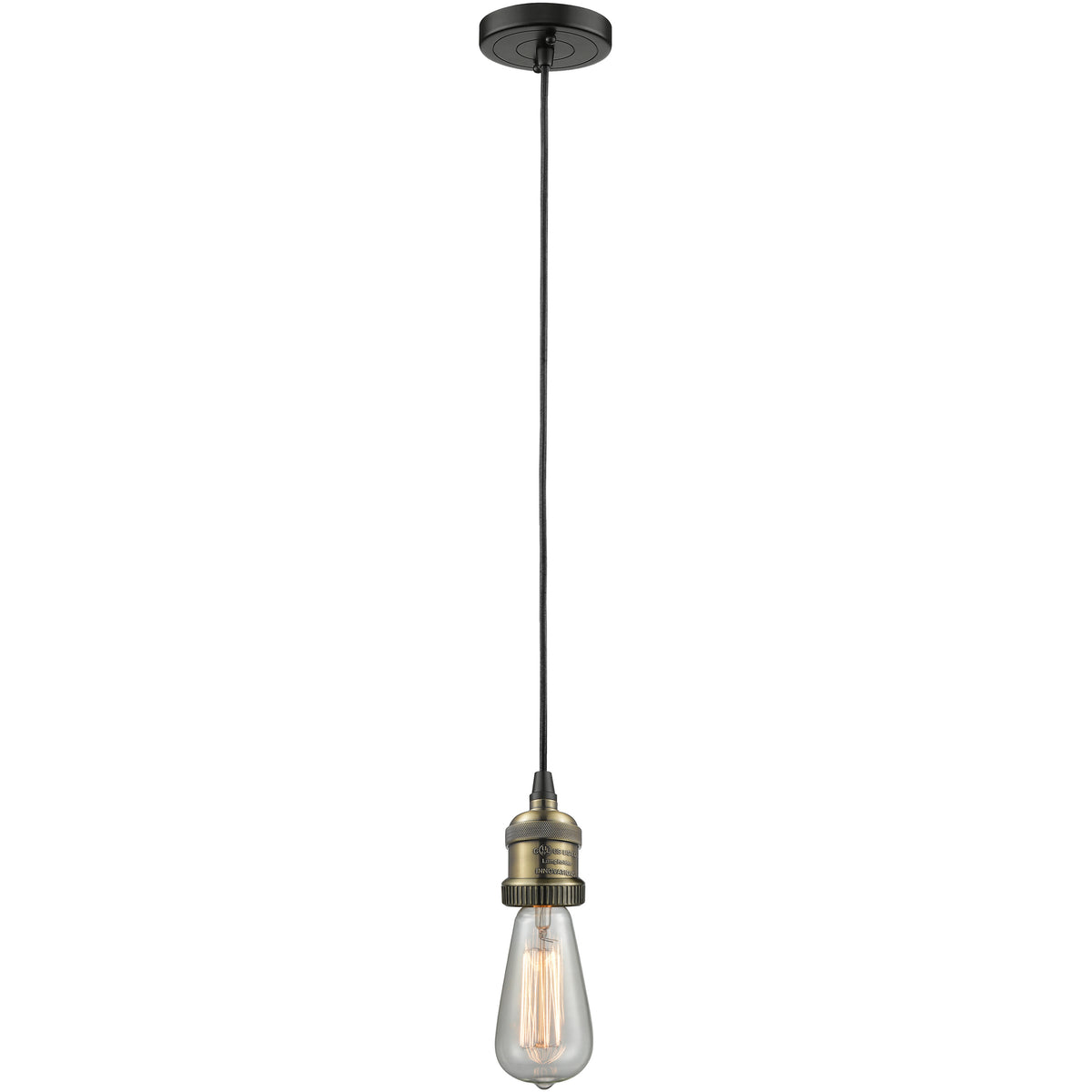 Franklin bare bulb Black Antique Brass