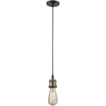 Franklin bare bulb Black Antique Brass