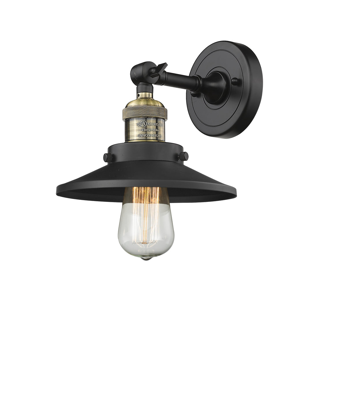 Railroad - 1 Light - 8 inch - Black Antique Brass - Sconce