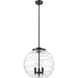 Innovations Beacon 3-Light Chandelier — Clear Deco Swirl Glass (Franklin Restoration)