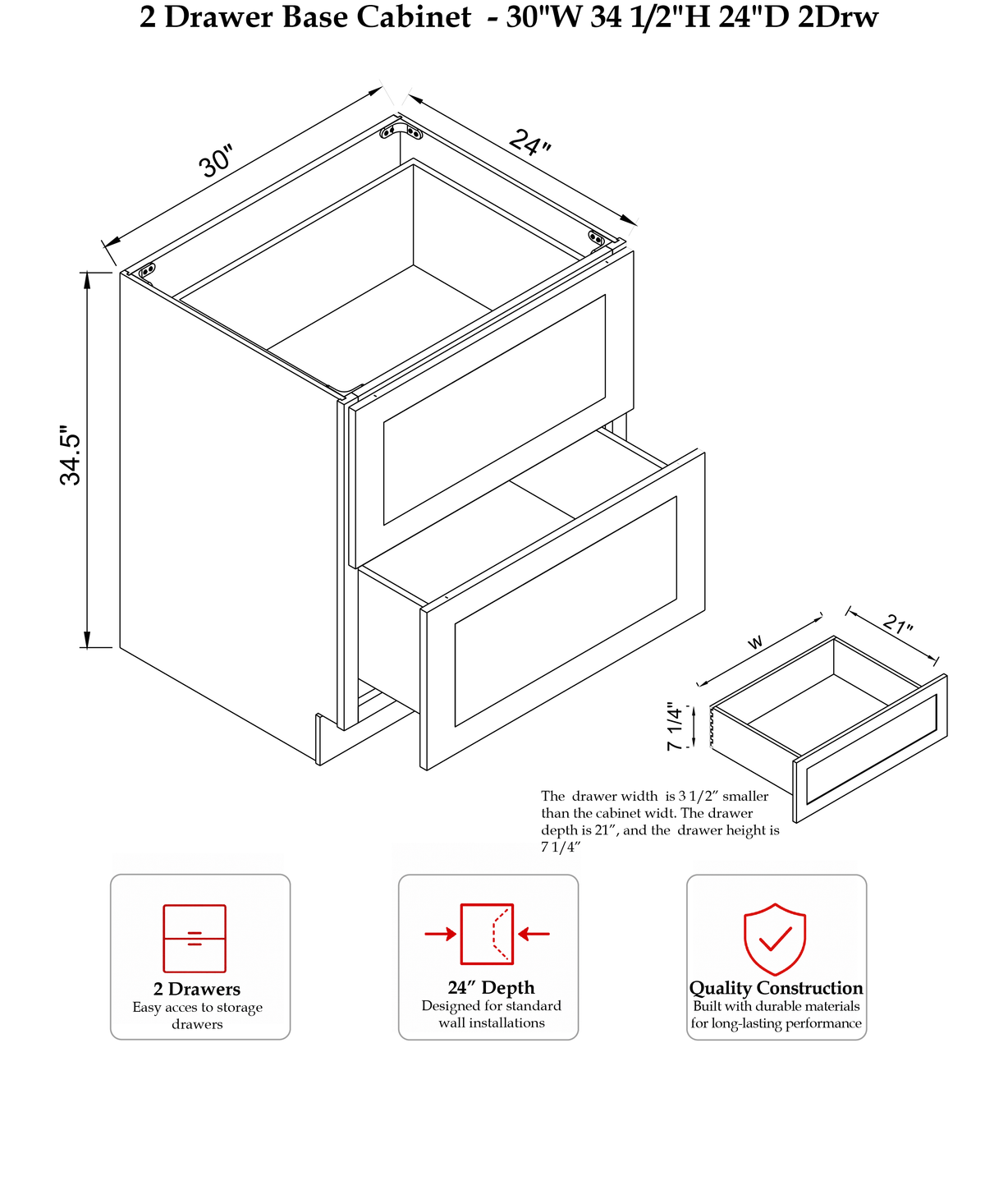 RHC-STU-L-2DB30 - Specification Drawing