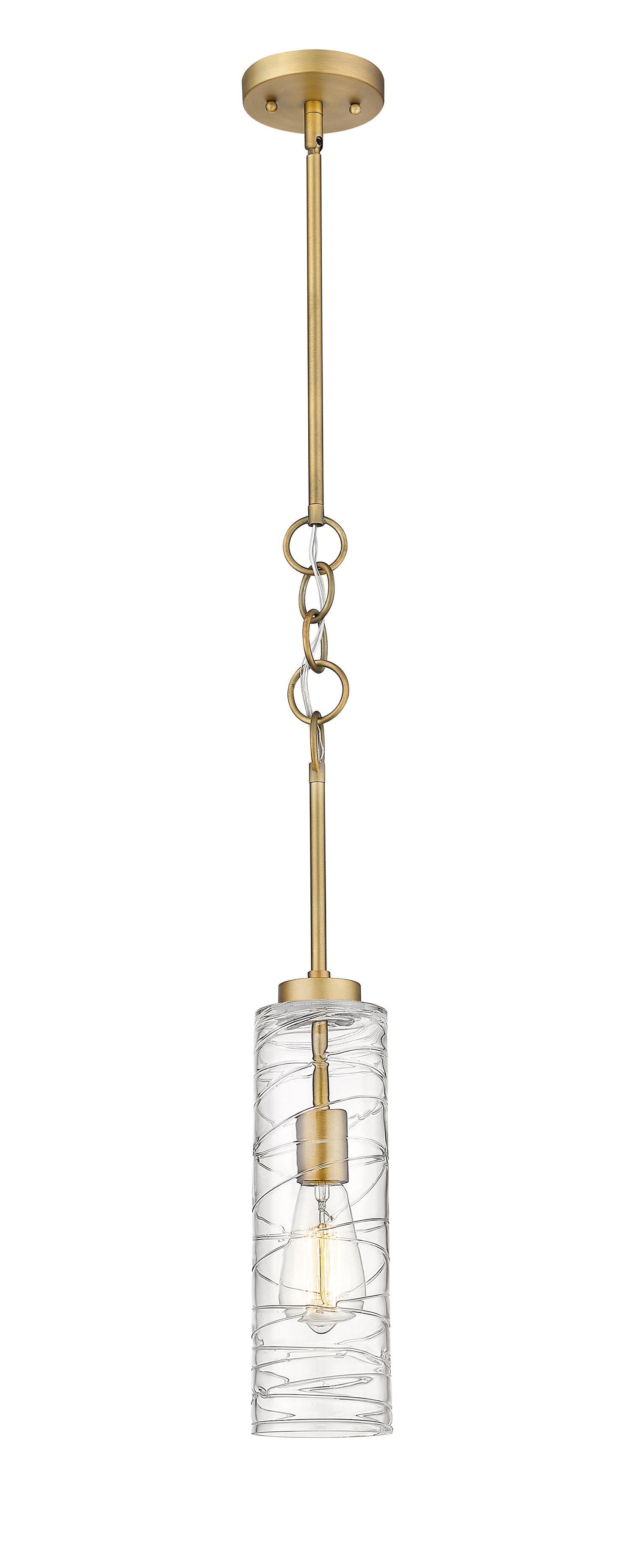 Wexford - 1 Light - 4 inch - Brushed Brass - Cord hung - Mini Pendant