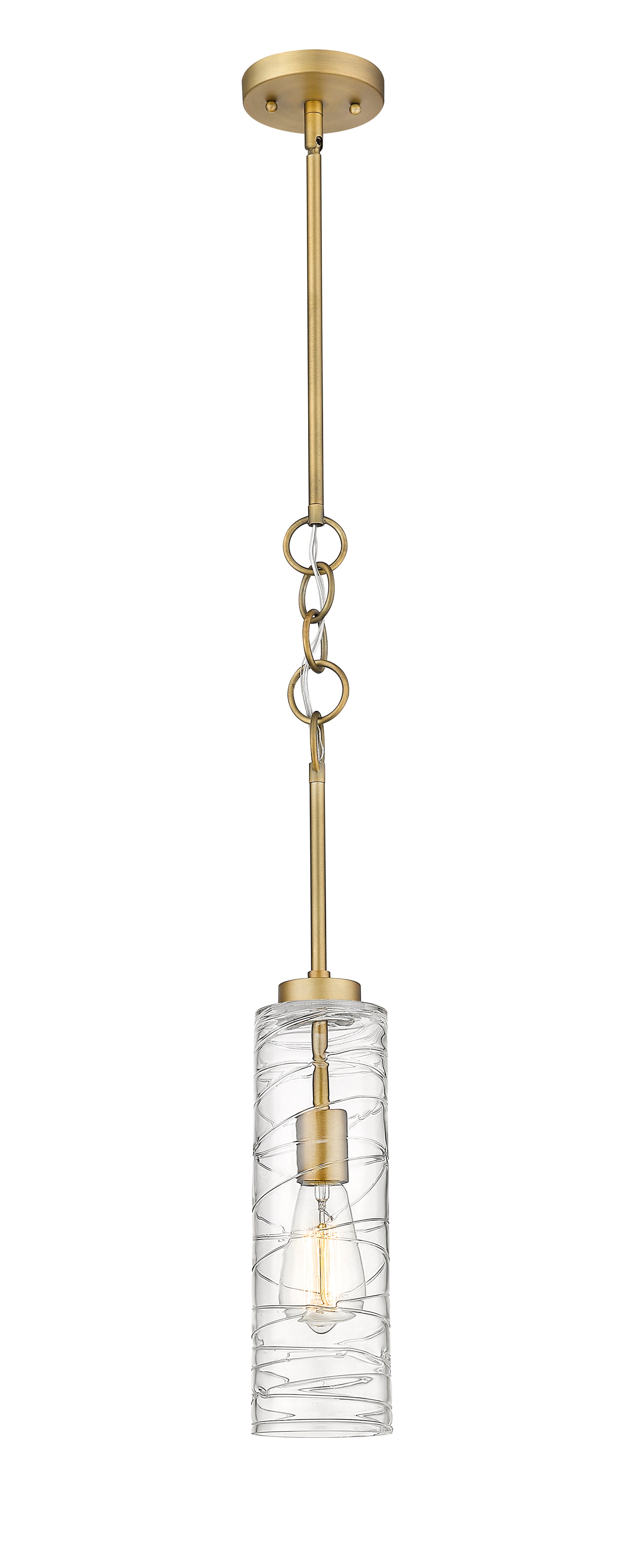Wexford - 1 Light - 4 inch - Brushed Brass - Cord hung - Mini Pendant