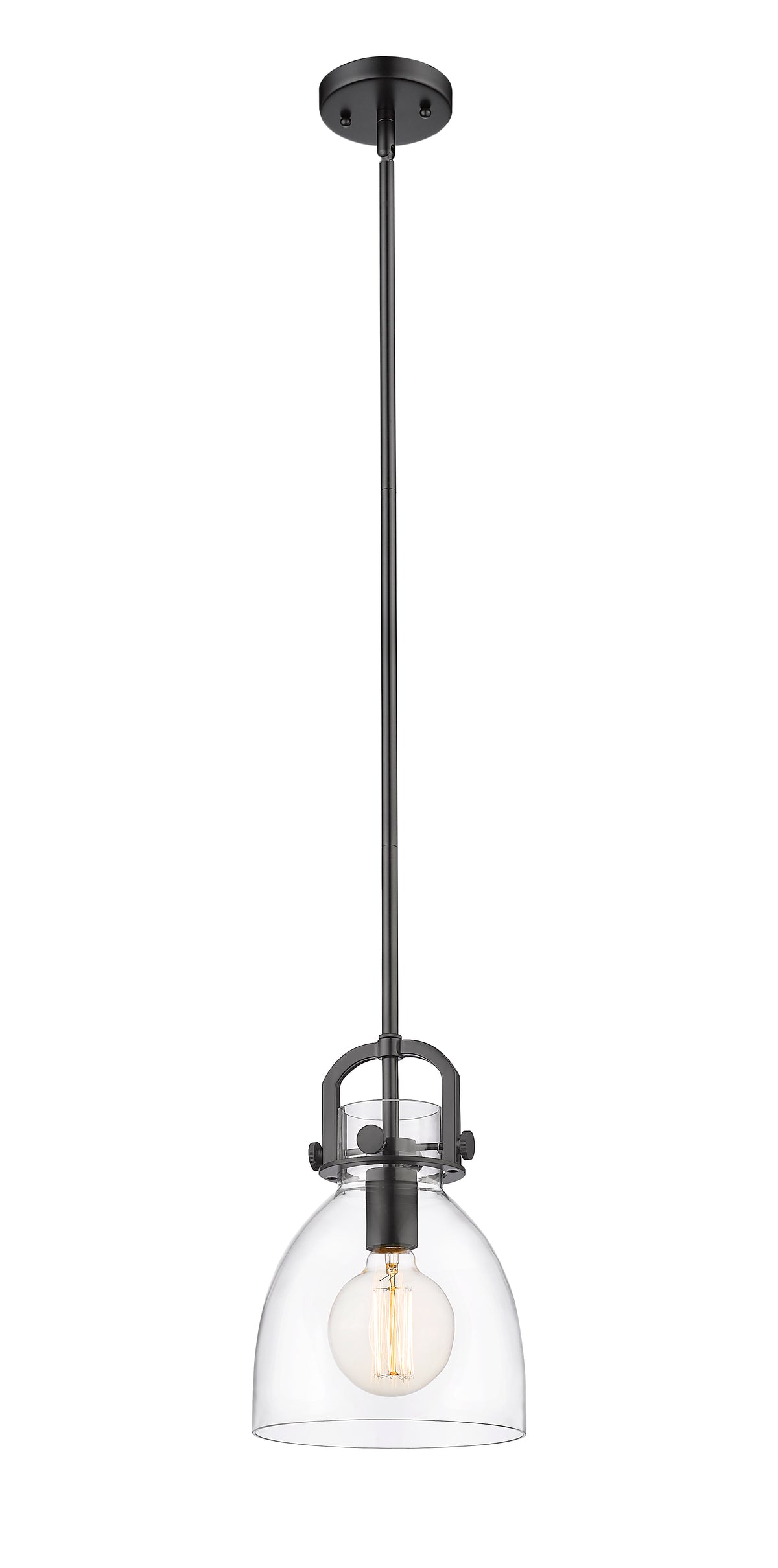 Newton Bell - 1 Light - 8 inch - Matte Black - Mini Pendant