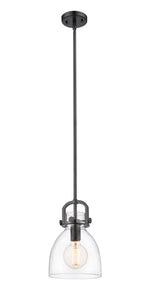 Newton Bell - 1 Light - 8 inch - Matte Black - Mini Pendant