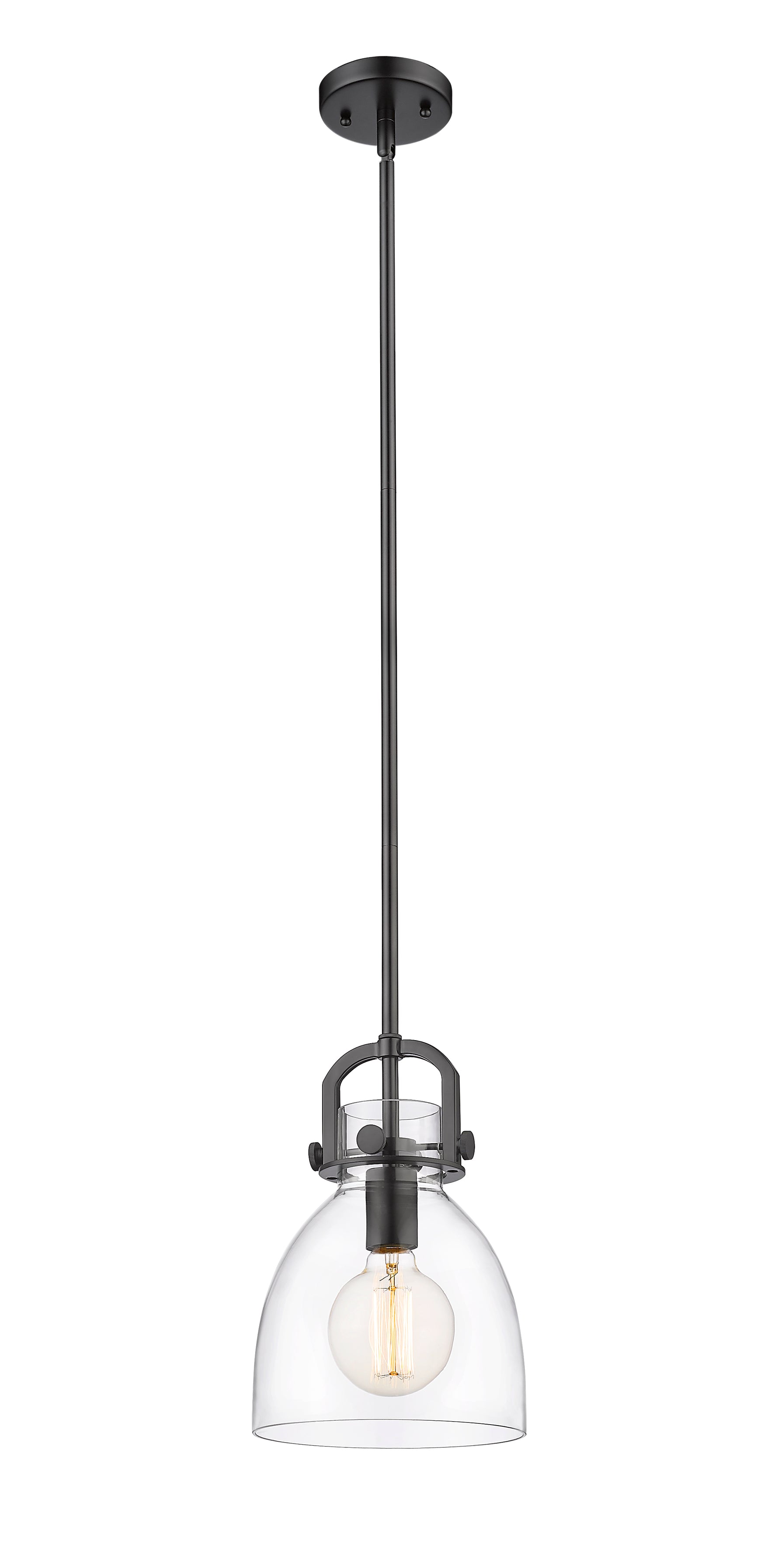 Newton Bell - 1 Light - 8 inch - Matte Black - Mini Pendant