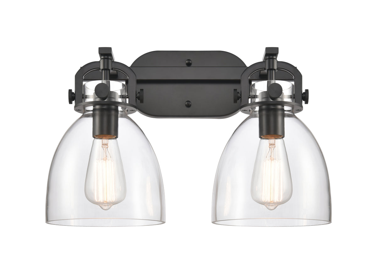 Newton Bell - 2 Light - 17 inch - Matte Black - Bath Vanity Light