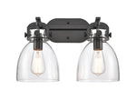 Newton Bell - 2 Light - 17 inch - Matte Black - Bath Vanity Light