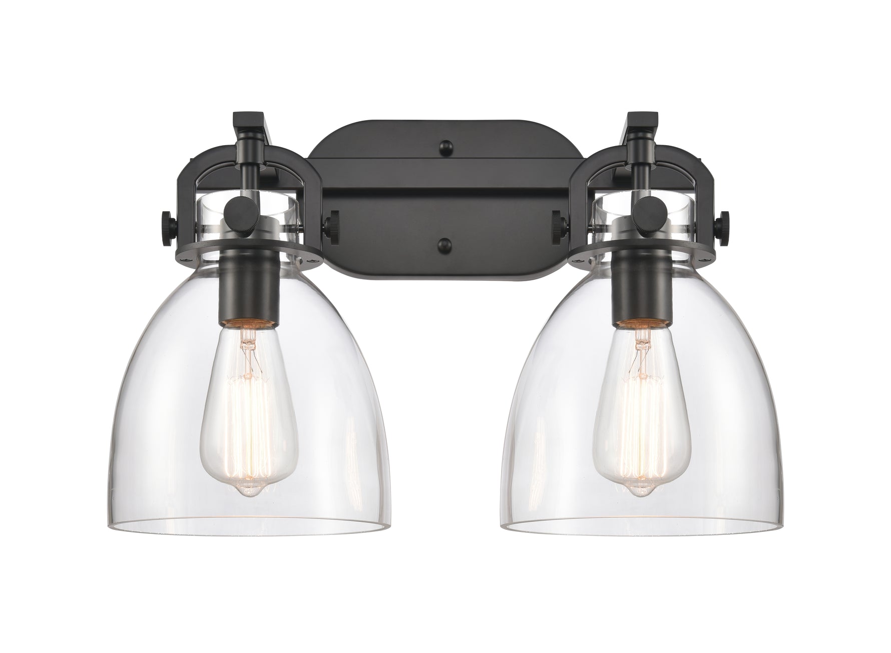 Newton Bell - 2 Light - 17 inch - Matte Black - Bath Vanity Light