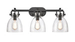 Newton Bell - 3 Light - 27 inch - Matte Black - Bath Vanity Light