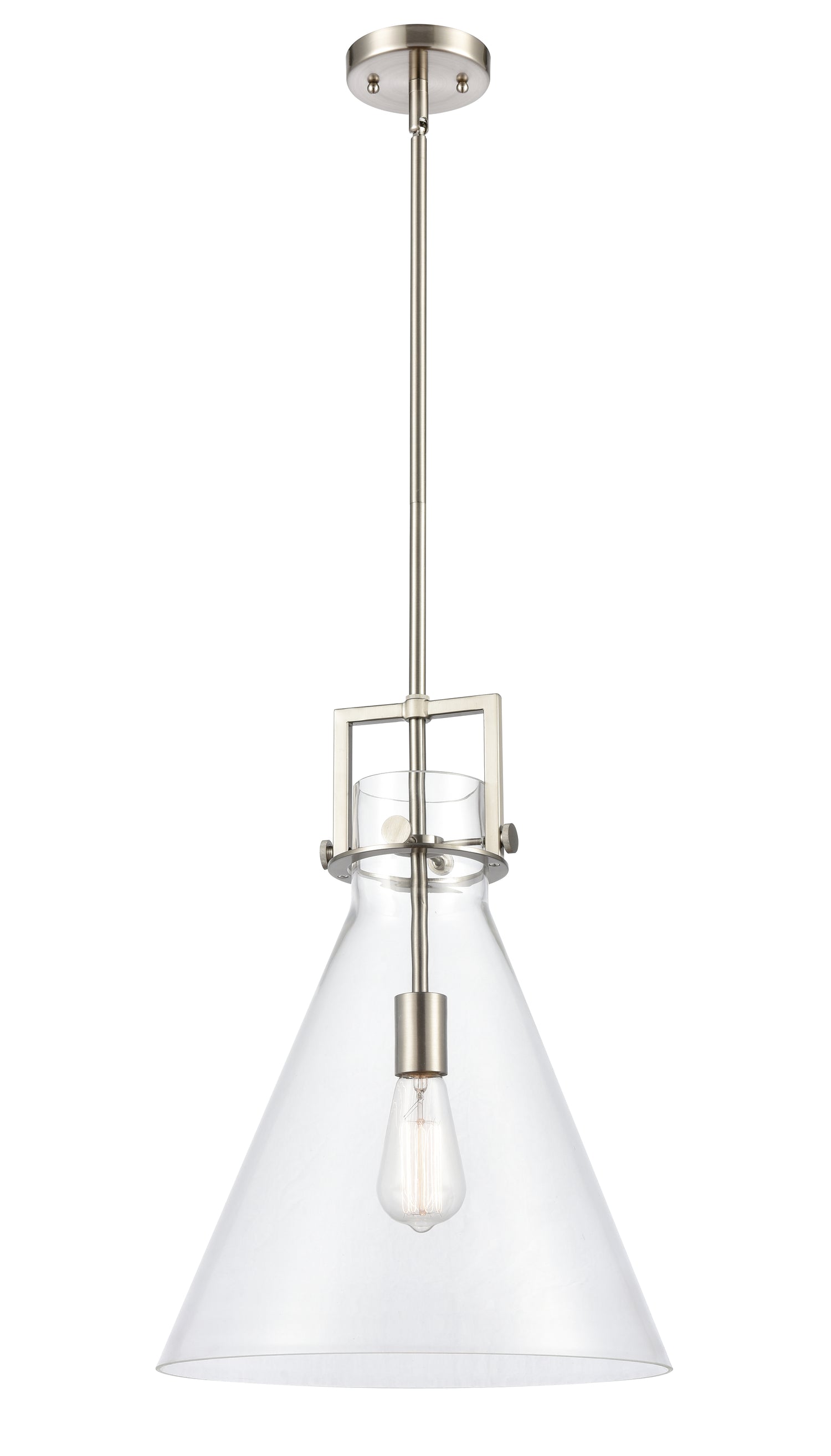 Newton Cone - 1 Light - 14 inch - Satin Nickel - Pendant
