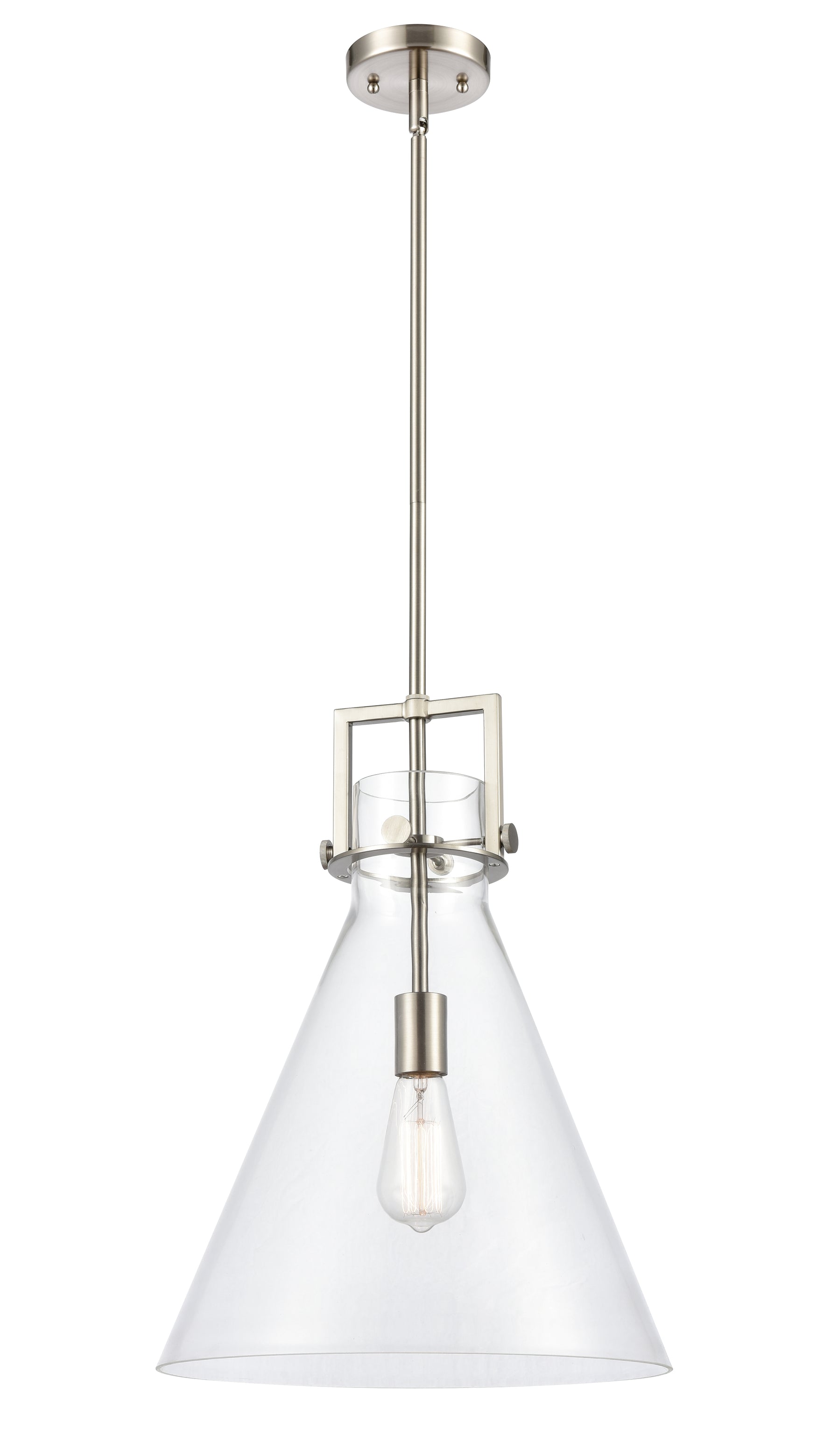 Newton Cone - 1 Light - 14 inch - Satin Nickel - Pendant