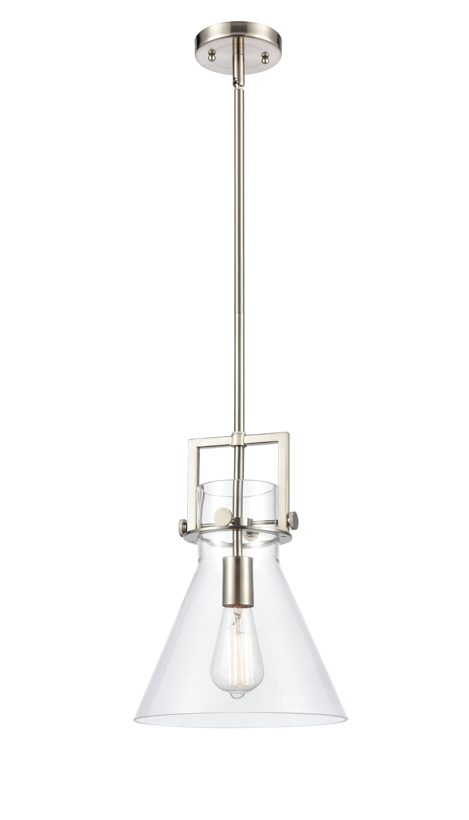 Newton Cone - 1 Light - 10 inch - Satin Nickel - Mini Pendant