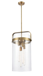 Pilaster - 4 Light - 12 inch - Brushed Brass - Pendant