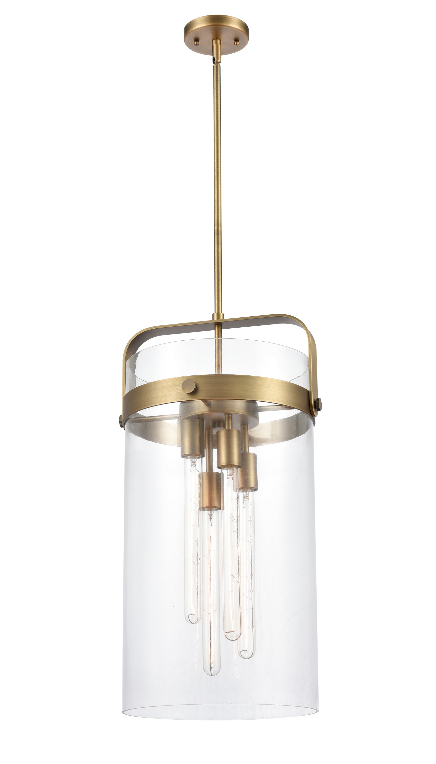 Pilaster - 4 Light - 12 inch - Brushed Brass - Pendant