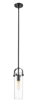 Pilaster - 1 Light - 12 inch Long Glass - Matte Black - Stem hung - Mini Pendant