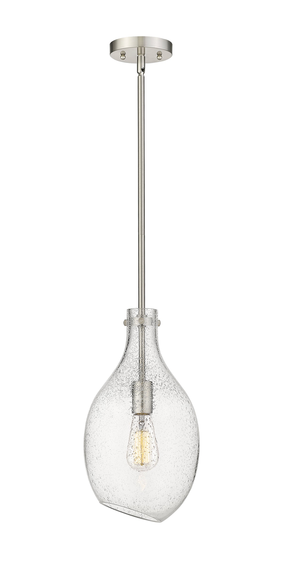 Norwalk - 1 Light - 9 inch - Brushed Satin Nickel - Stem hung - Mini Pendant