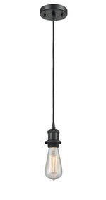 Bare Bulb - 1 Light - 5 inch - Matte Black - Cord hung - Mini Pendant