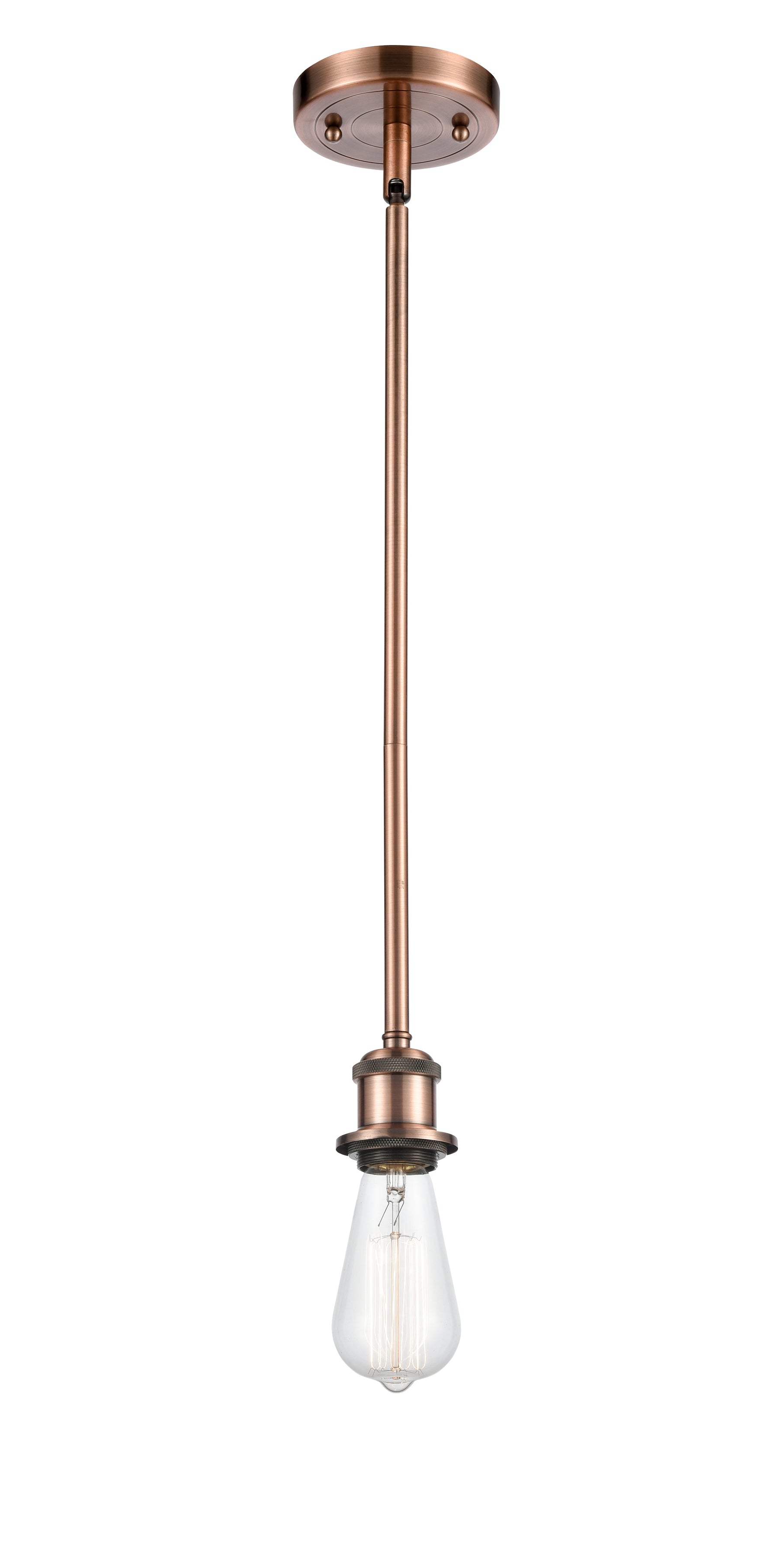 Bare Bulb - 1 Light - 5 inch - Antique Copper - Mini Pendant