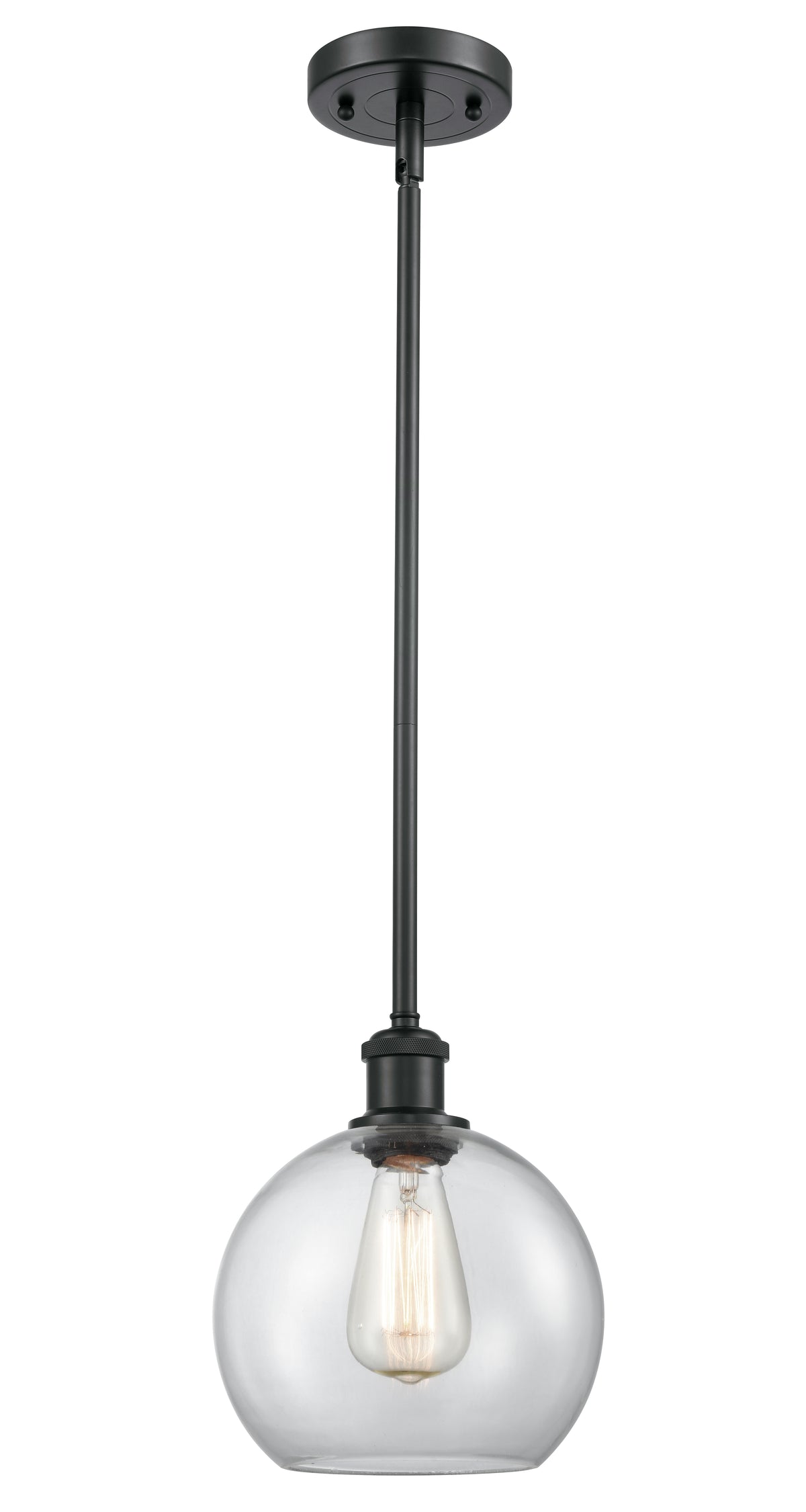 Athens - 1 Light - 8 inch - Matte Black - Mini Pendant