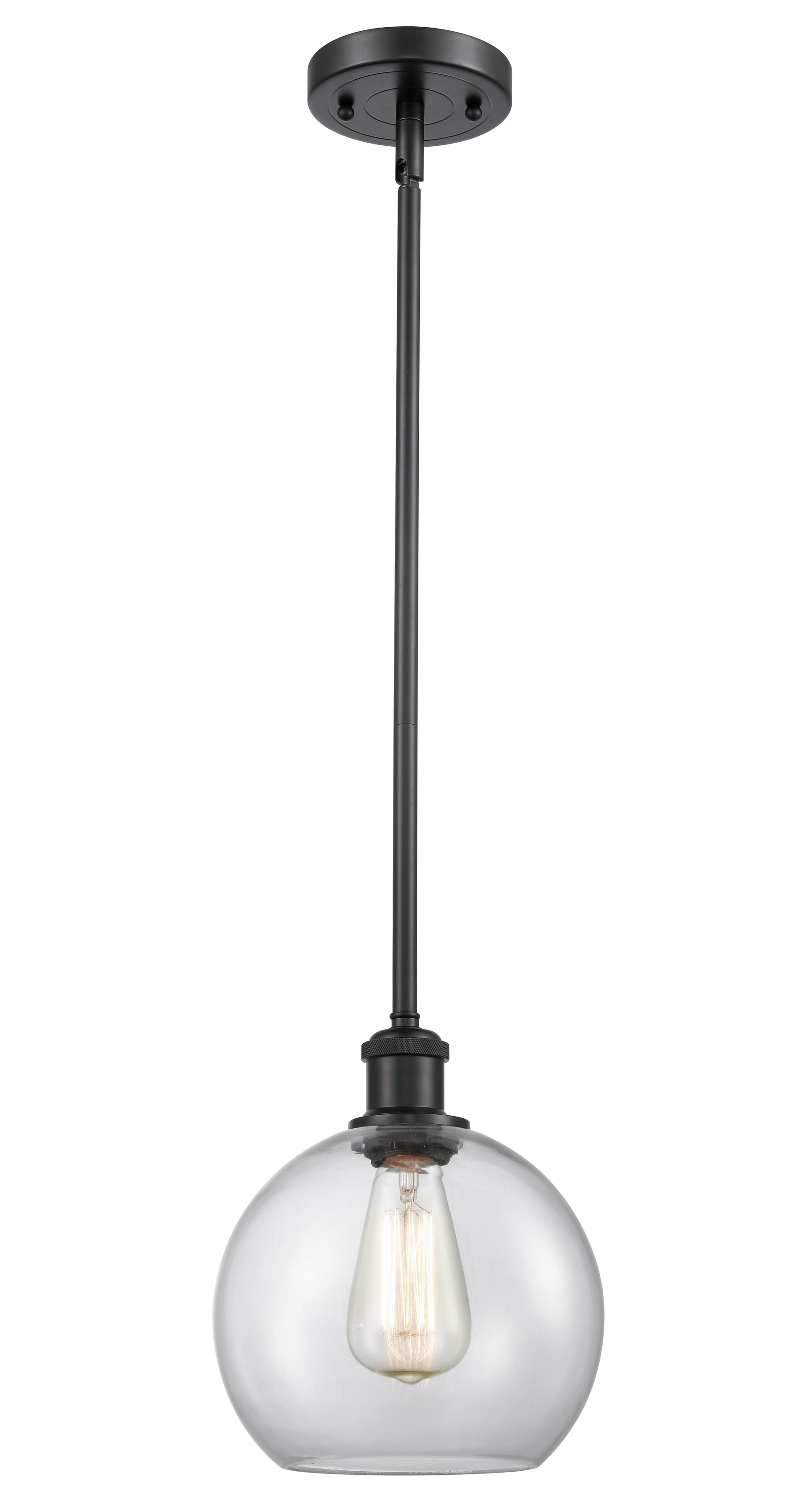 Athens - 1 Light - 8 inch - Matte Black - Mini Pendant