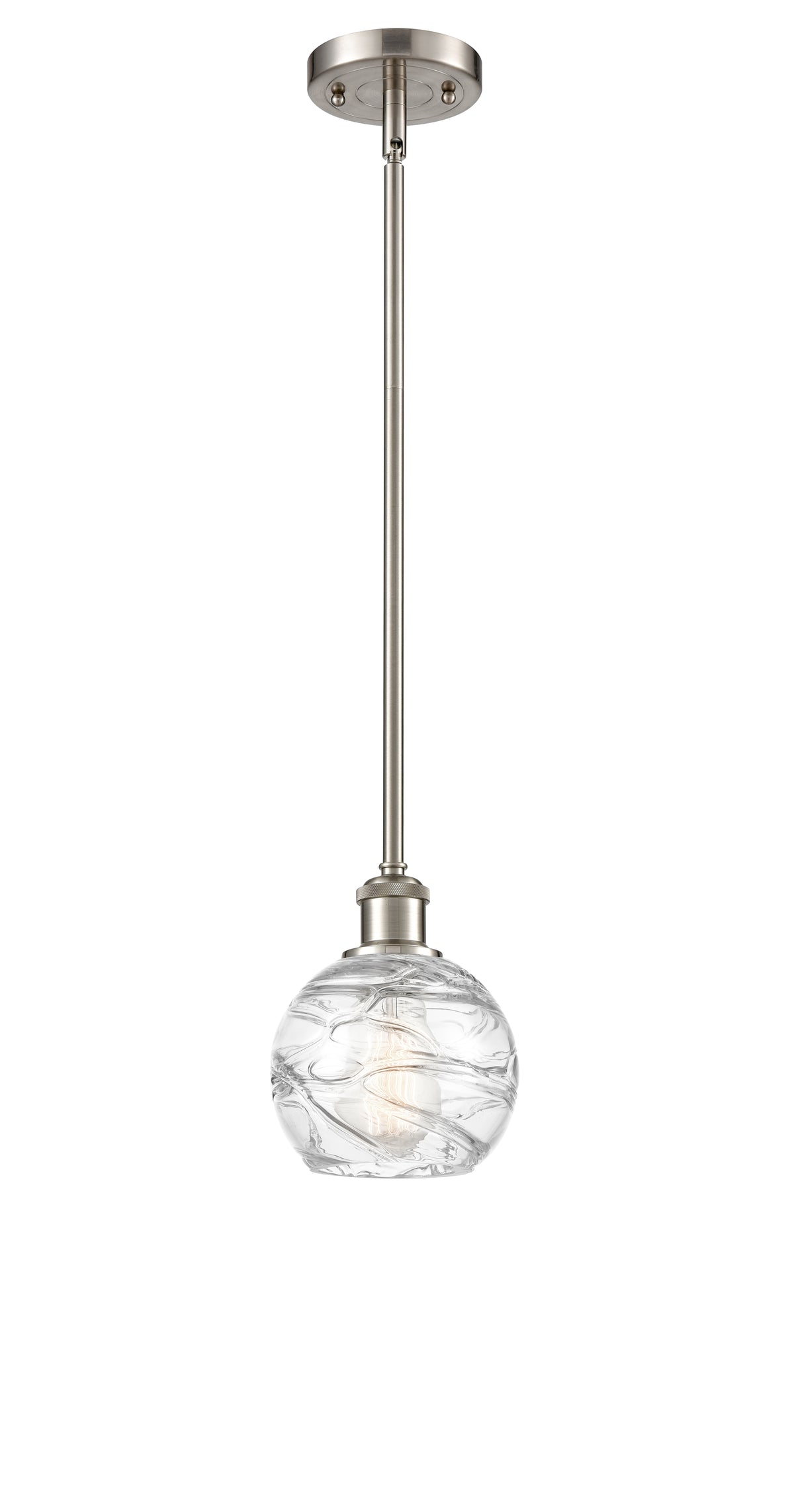 Athens Deco Swirl - 1 Light - 6 inch - Brushed Satin Nickel - Mini Pendant