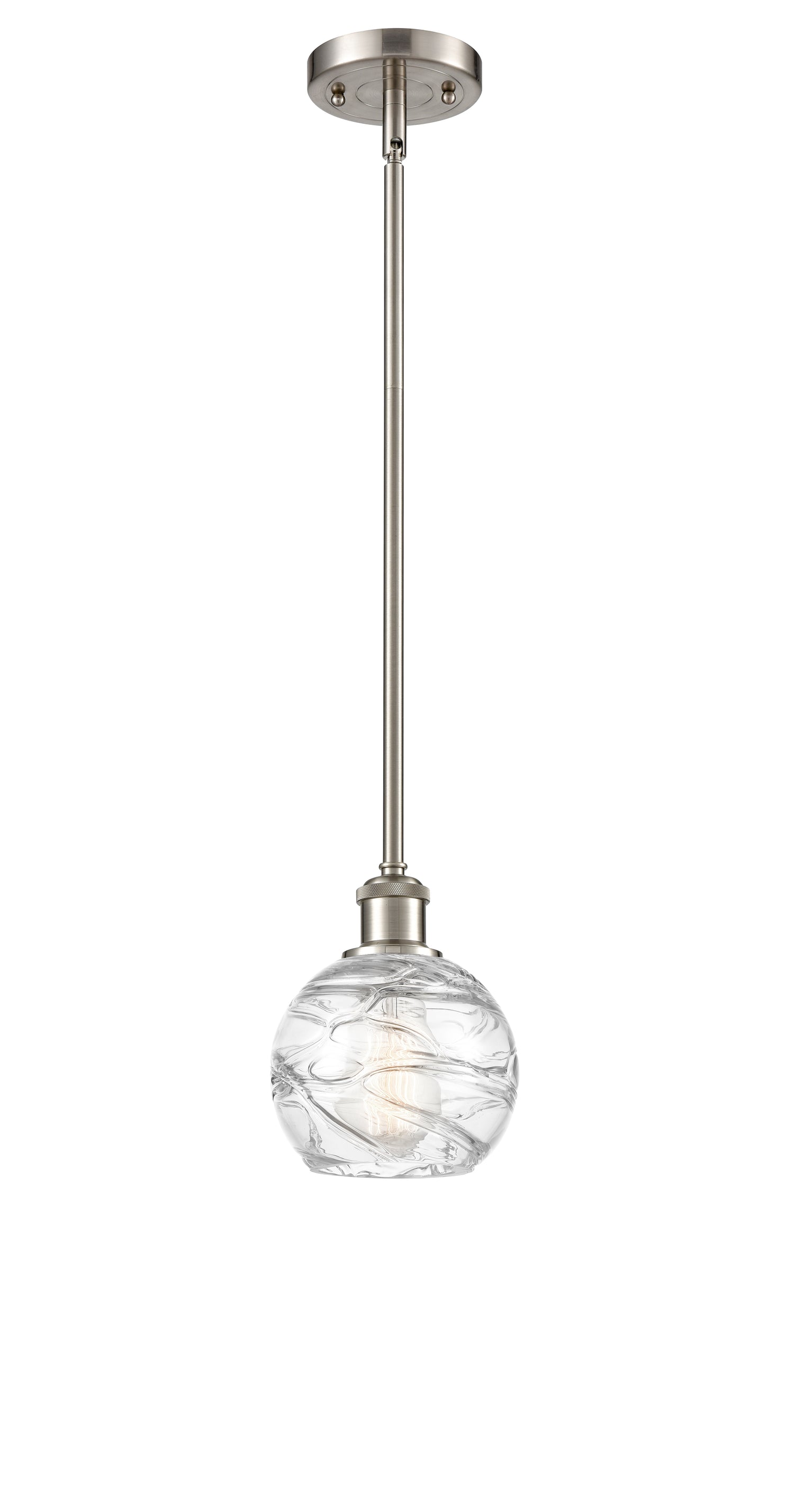 Athens Deco Swirl - 1 Light - 6 inch - Brushed Satin Nickel - Mini Pendant