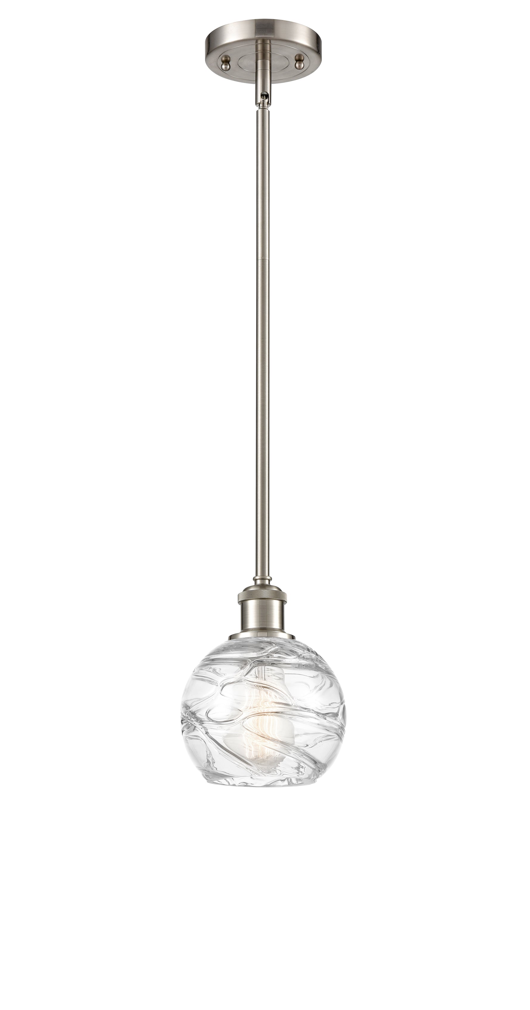Athens Deco Swirl - 1 Light - 6 inch - Brushed Satin Nickel - Mini Pendant