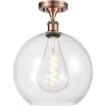 Athens semi-flush Clear Antique Copper