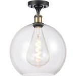 Athens semi-flush Clear Black Antique Brass