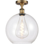 Athens semi-flush Clear Brushed Brass