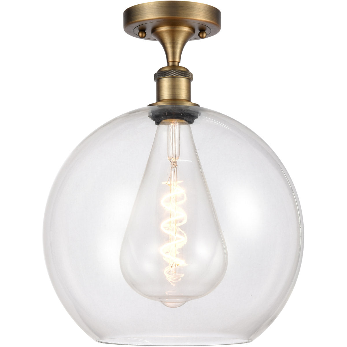 Athens semi-flush Clear Brushed Brass