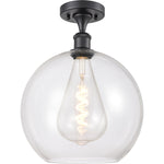 Athens semi-flush Clear Matte Black