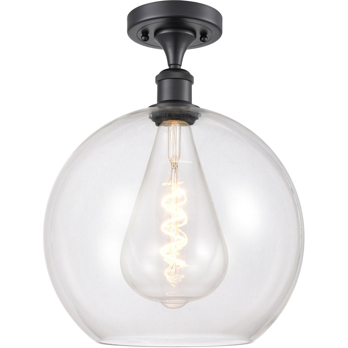 Athens semi-flush Clear Matte Black