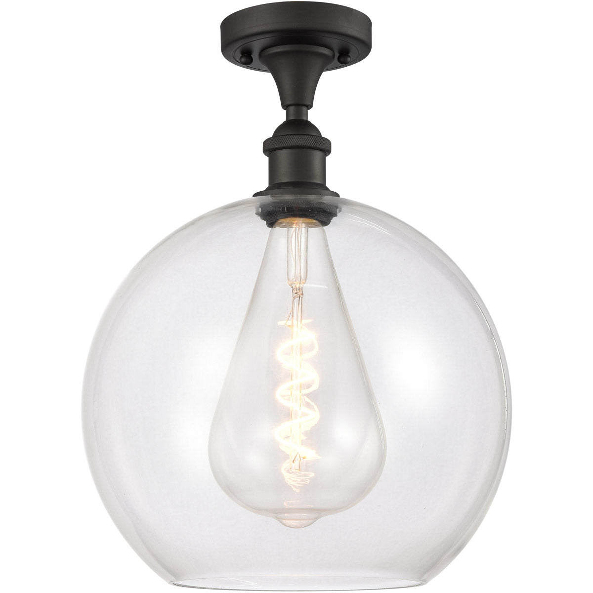 Athens semi-flush Clear Oil Rubbed Bronze