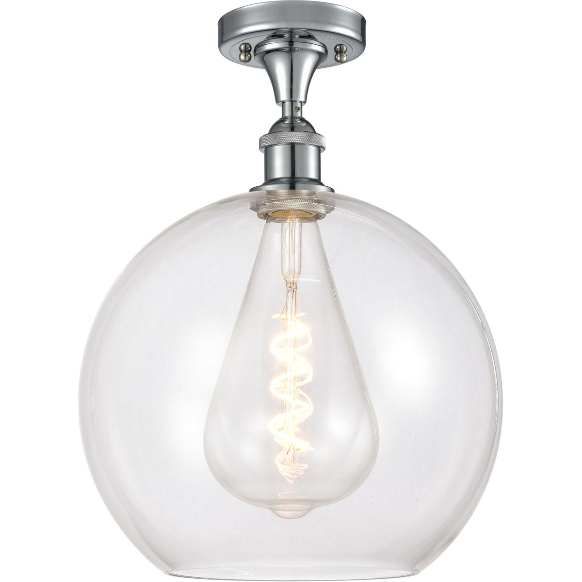 Athens semi-flush Clear Polished Chrome
