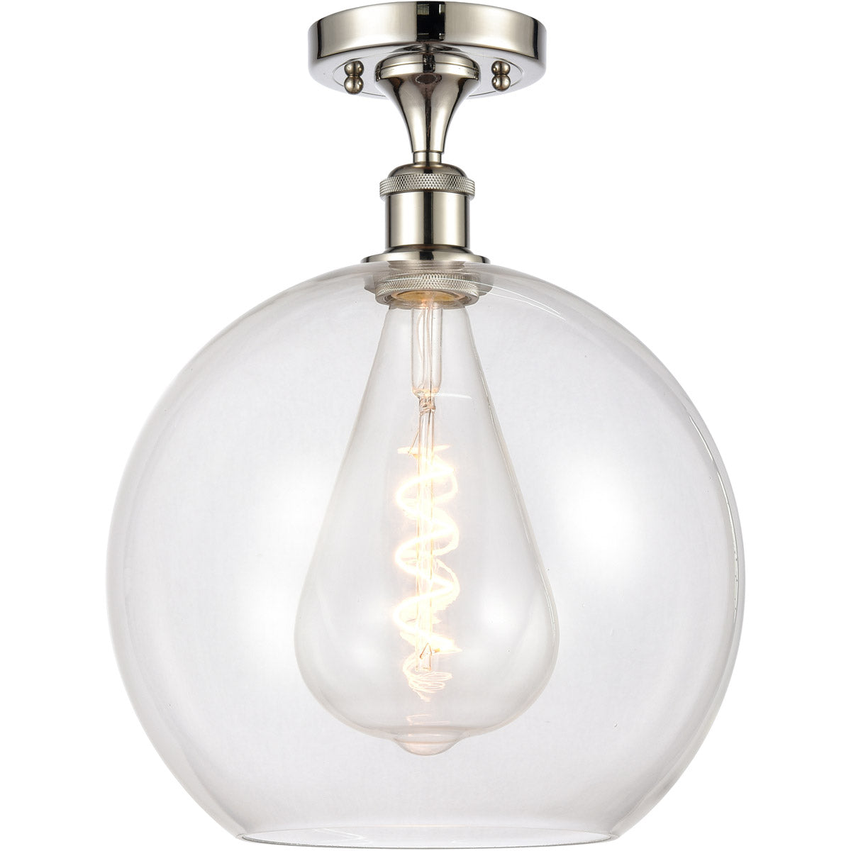 Athens semi-flush Clear Polished Nickel